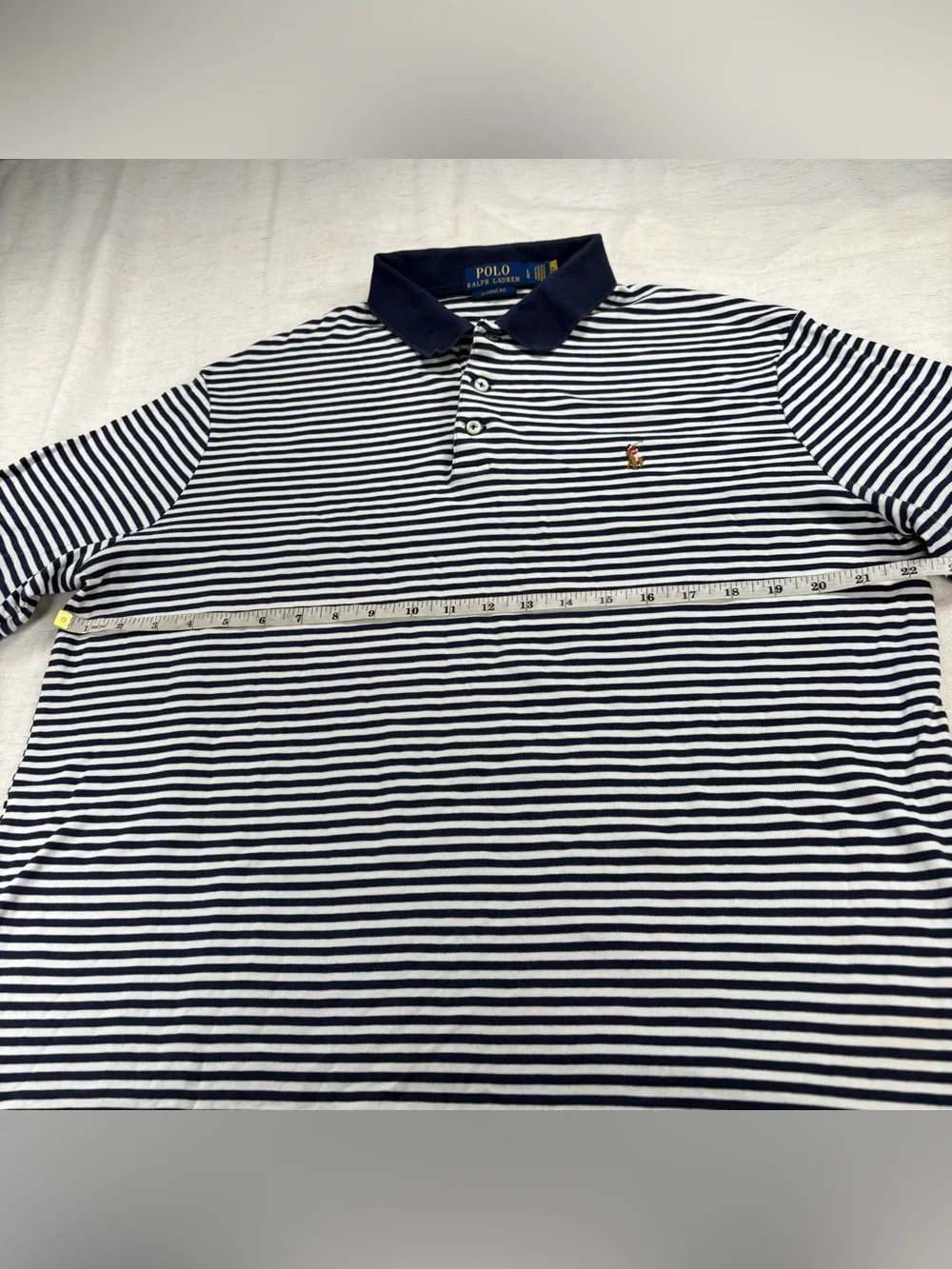 Polo by Ralph Lauren Navy & White Striped Short-Sleeve Polo